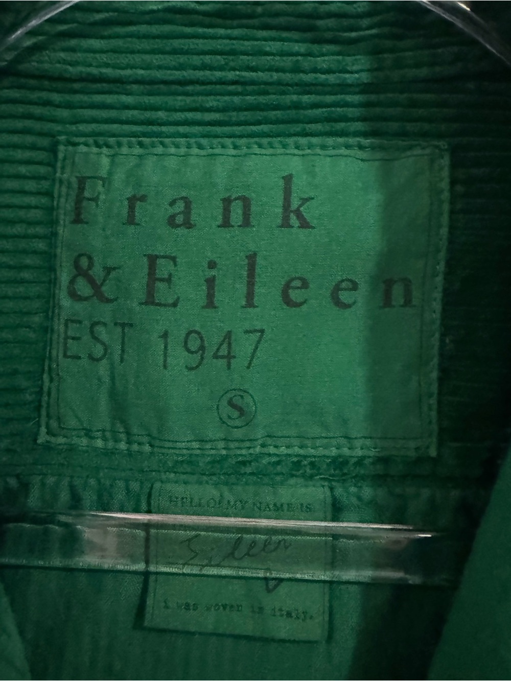 Frank & Eileen Emerald Green Corduroy Button-Down Shirt - Picture 3 of 7